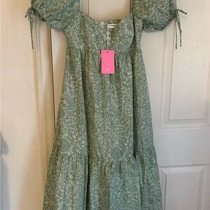 Amanda Uprichard Green Floral Dress